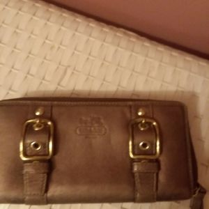 Metallic Leather Coach wallet